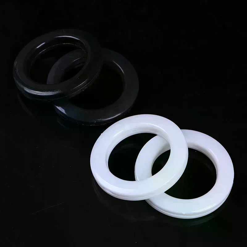 anneaux fixation rideaux plastique noir blanc simples 43mm 64mm decoration interieur accessoire fenetre