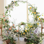 arche decorative blanche fleurs artificielles moderne clips inclusion barres panneaux vis ecrous
