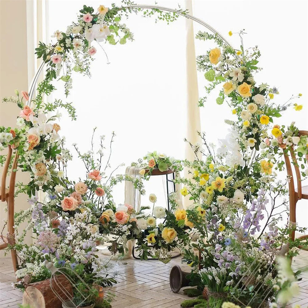 arche decorative blanche fleurs artificielles moderne clips inclusion barres panneaux vis ecrous