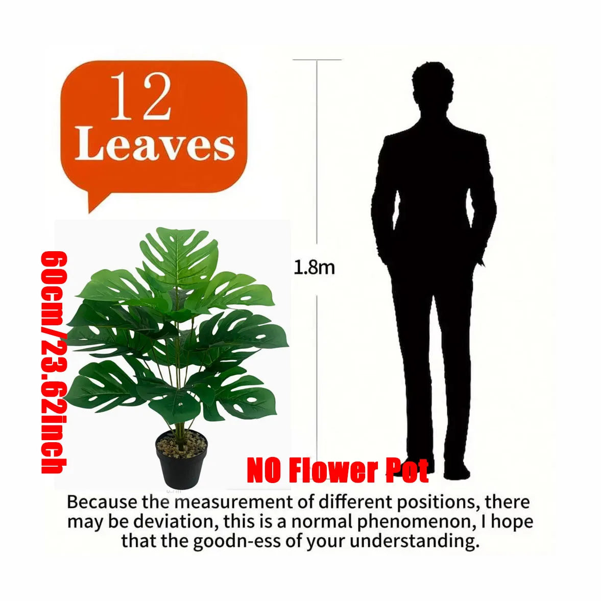 plantes artificielles monstera feuilles vertes pots gris modernes decoration intérieure tropical 75cm 85cm