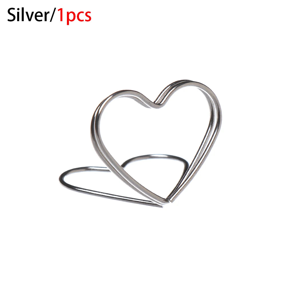 pinces papier cœur diamant moderne or rose argenté métal décoratif cartes notes support