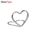 pinces papier cœur diamant moderne or rose argenté métal décoratif cartes notes support