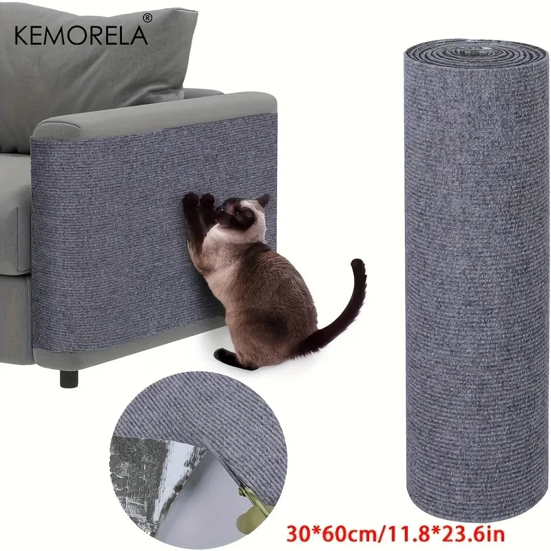 tapis grattage chats gris adhésif protection meubles salon canapé moderne polyestère