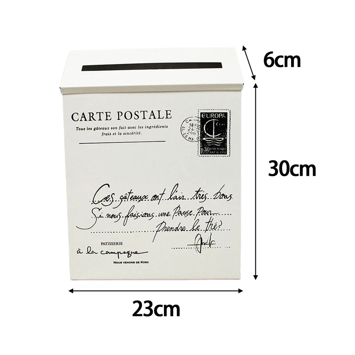 boîte lettres murale métal blanc classique timbre imprimé extérieur jardin porte classic adhesive mounted