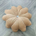 coussin décoratif velours motif fleur six pétales moderne lavable lit chambre