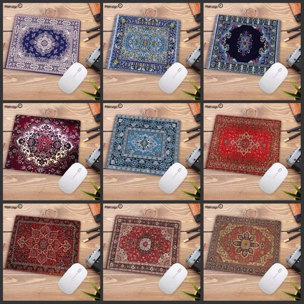 tapis souris persan motif traditionnel rouge noir bleu classique gaming desk mat souris clavier