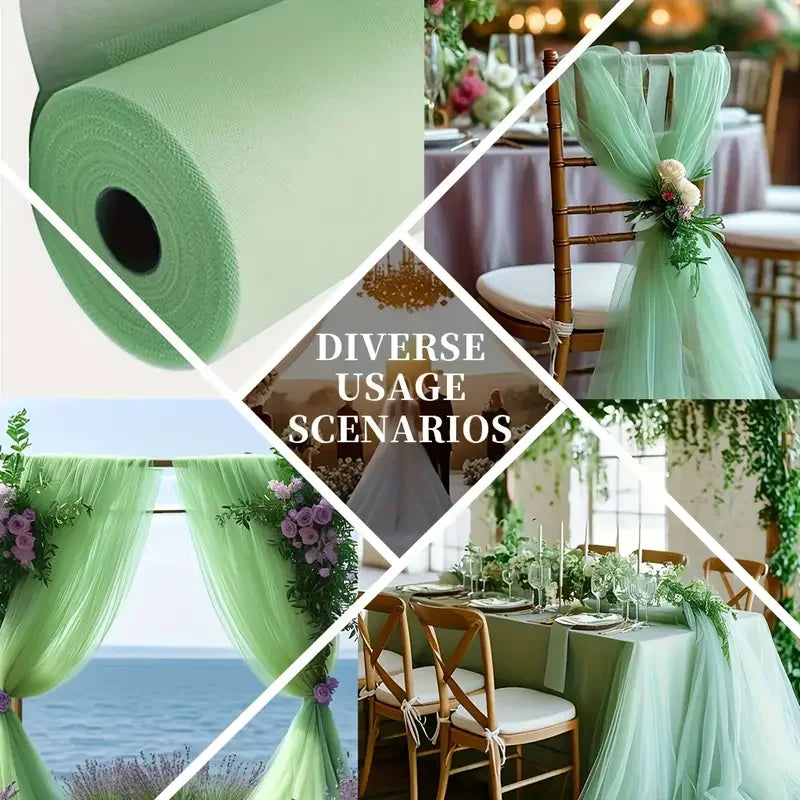 tulle transparent finement tissé beige blanc vert clair decoratif impermeable 160cm large