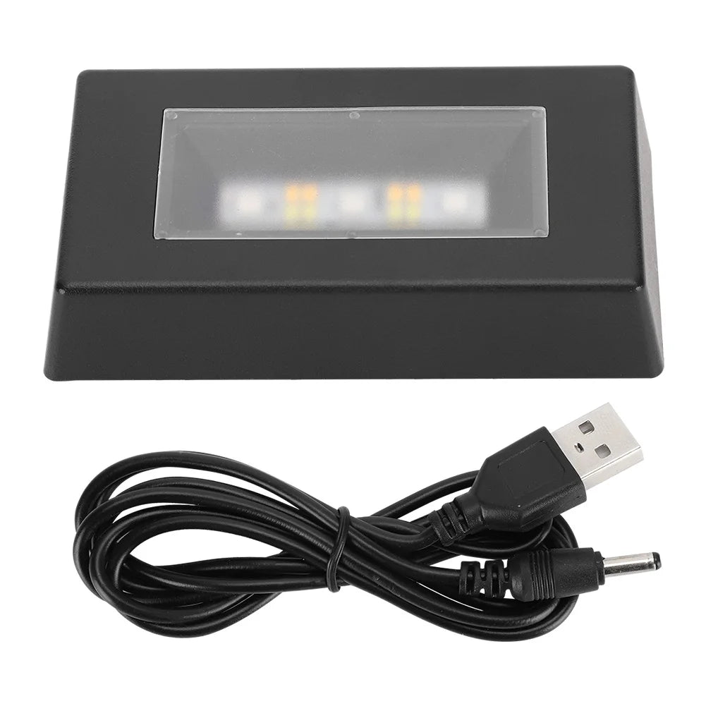 support moderne noir câble usb adaptateur alimentation led 11cm large 2.5cm profond bijou cristal