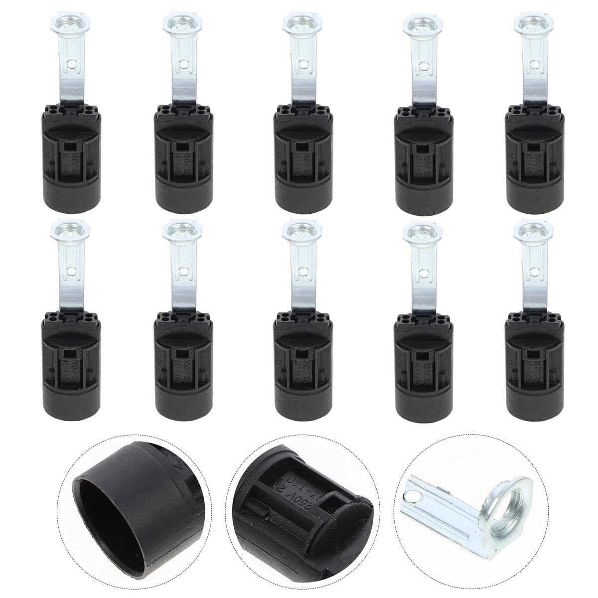 suspension lampe douille candelabra base blanc argenté noir industriel fixations métal plastique