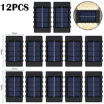 lampe murale solaire 10 led moderne panneau solaire extérieur jardin noir bleu minimaliste