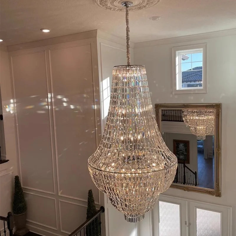 lustre cristal facettes transparent classique salon chambre éclairage deco pendentif facile lumière chambre decoration