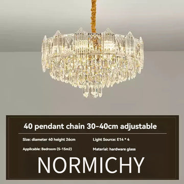 luminaire suspension cristal luxe moderne or transparent salon salle manger chambre élégant