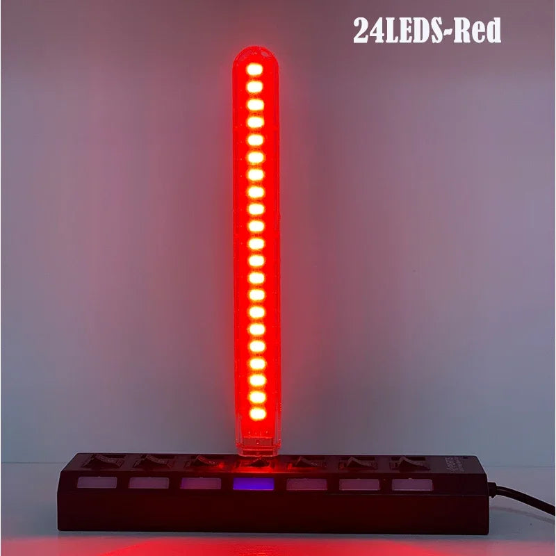 lampe led flexible 24leds couleur rouge jaune bleu vert violet rose blanc blancchaud clips