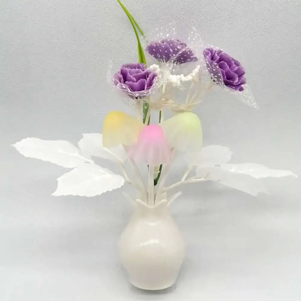 bouquet fleurs artificiel rose blanc feuilles vertes vase blanc moderne déco