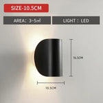 lampe murale moderne cylindrique noir bleu blanc led rotative chambre salon