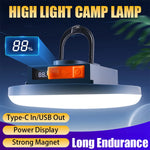 lampe camping led rechargeable 4500mAh aimant projecteur cob bleu foncé orangeécran digital
