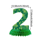 numéros table vert pixelisé moderne fête anniversaire enfant baptême événement révélation sexe retour école
