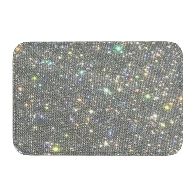 Paillasson design antidérapant argenté pour entrée moderne