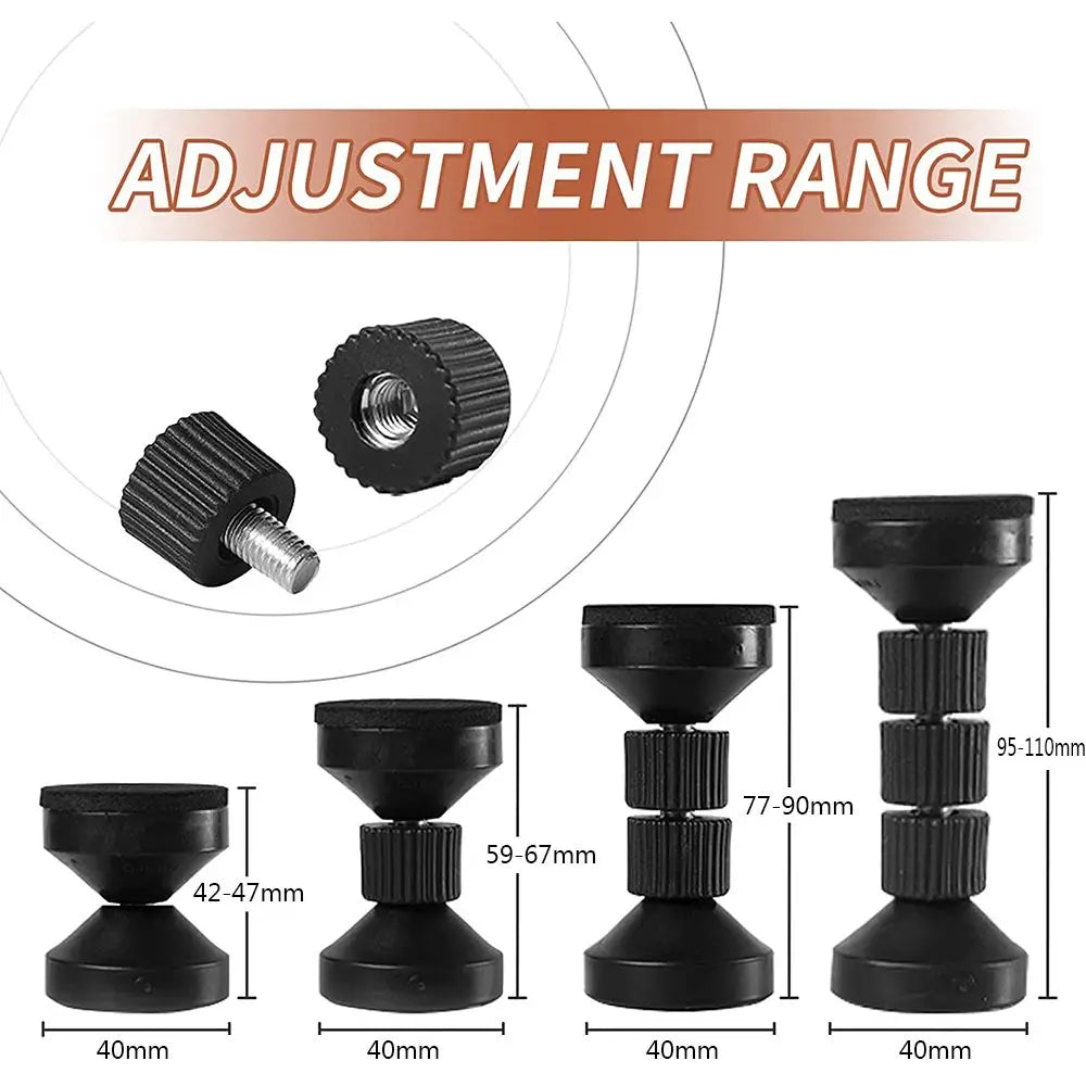 supports meubles anti secouements ventouses vis noir bois clair hauteur réglable moderne minimaliste fixations