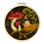 kit broderie punch needle débutants motif floral aiguille fil tissu multicolore artisanal instructions anneaux