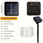 guirlande lumineuse led solaire extérieure blanche moderne 100 led 22mètres fixée piquet
