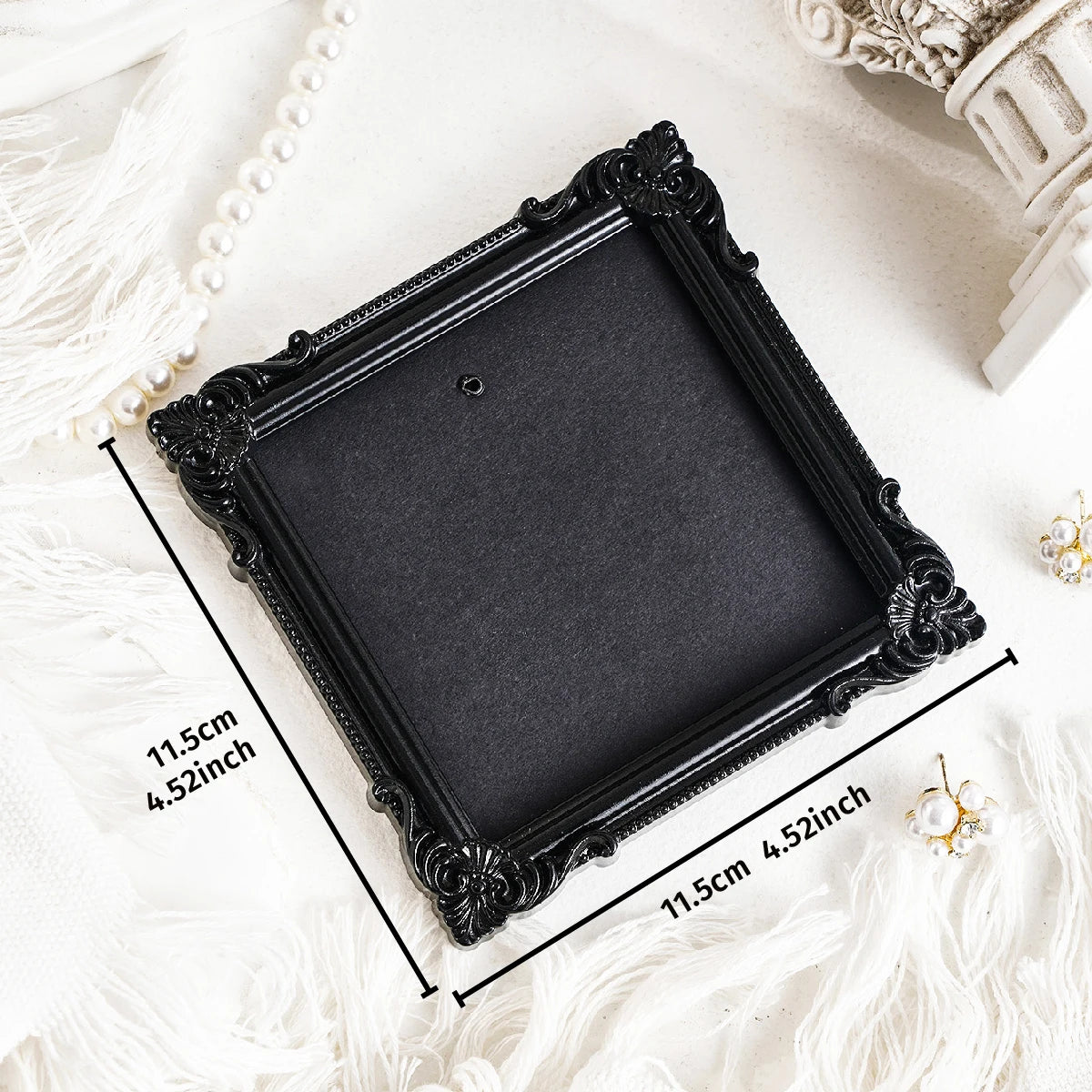 cadre decoratif noir baroque resine mural classique ornements decor maison tridimensionnel moderne