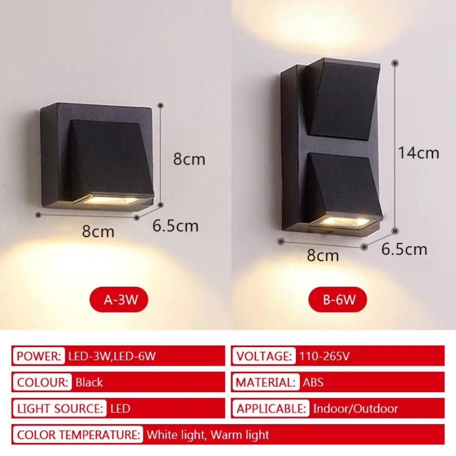 lampe murale moderne noire led ip65 étanche 85265v 2492000lm 69cm câble