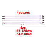 attaches pantalons clips métalliques élastiques noir blanc argenté utilitaires classiques tissu lisse
