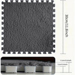 tapis modulable géométrique moelleux noir gris bleu rose moderne adhésif 30cm 10pcs 20pcs
