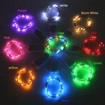guirlande lumineuse led blanc chaud micro leds clips moderne piles ip65 20 led 6.5
