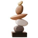 sculpture décorative pierres empilées moderne ornement intérieur feng shui beige marron gris minimaliste contemporain