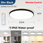 lampe led moderne télécommande 220v ip65 étanche noir blanc 37.5cm