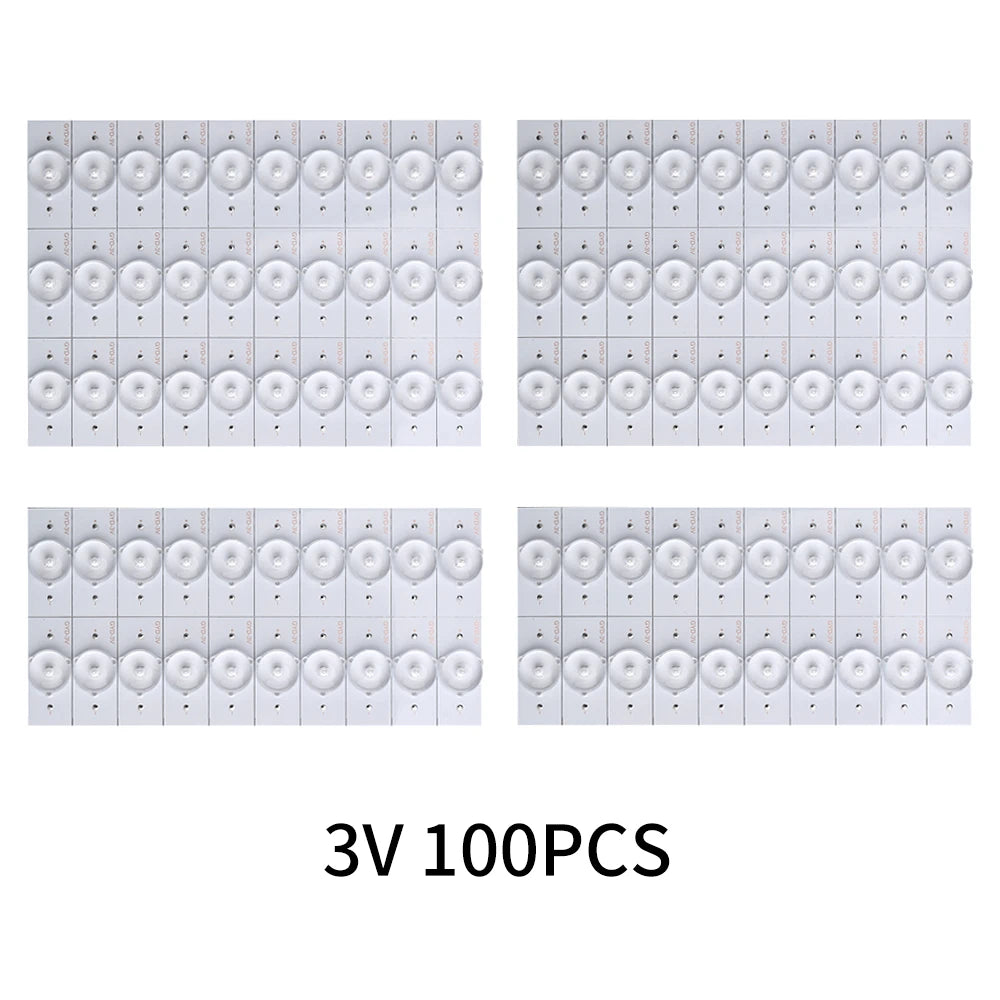 LED blanc ronde lisse moderne rétroéclairage TV 3V 6V 100pcs