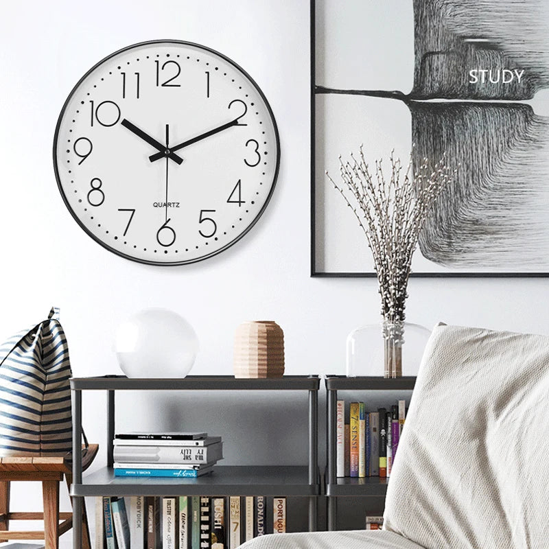 horloge murale quartz muette 12 pouces numérique simple décoration moderne maison salon chambre cuisineécole