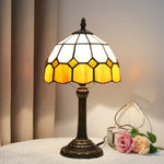 lampe table tiffany verre teinté géométrique vert clair blanc rose pâle bronze opacité moderne