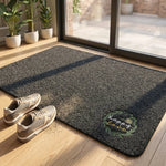 tapis d'entrée imperméable anti bactéries antidérapant moderne noir floral happy love porte bain