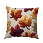 taies d'oreiller automne feuilles colorées campagnard beige polyester 45x45cm opacité