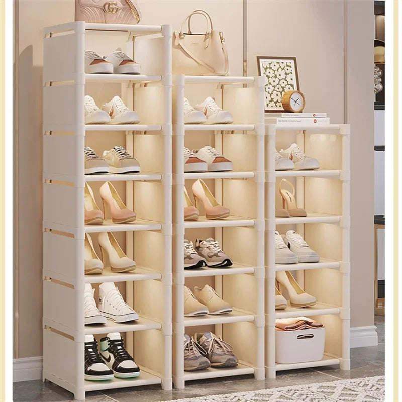 étagère chaussures blanche moderne rangement chaussures sacs horloges livrescles lunettes porte chaussures