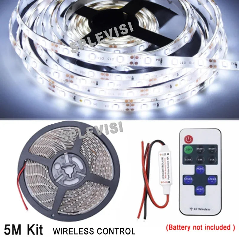 ruban led 5m blanc moderne étanche 12v télécommande clips vis
