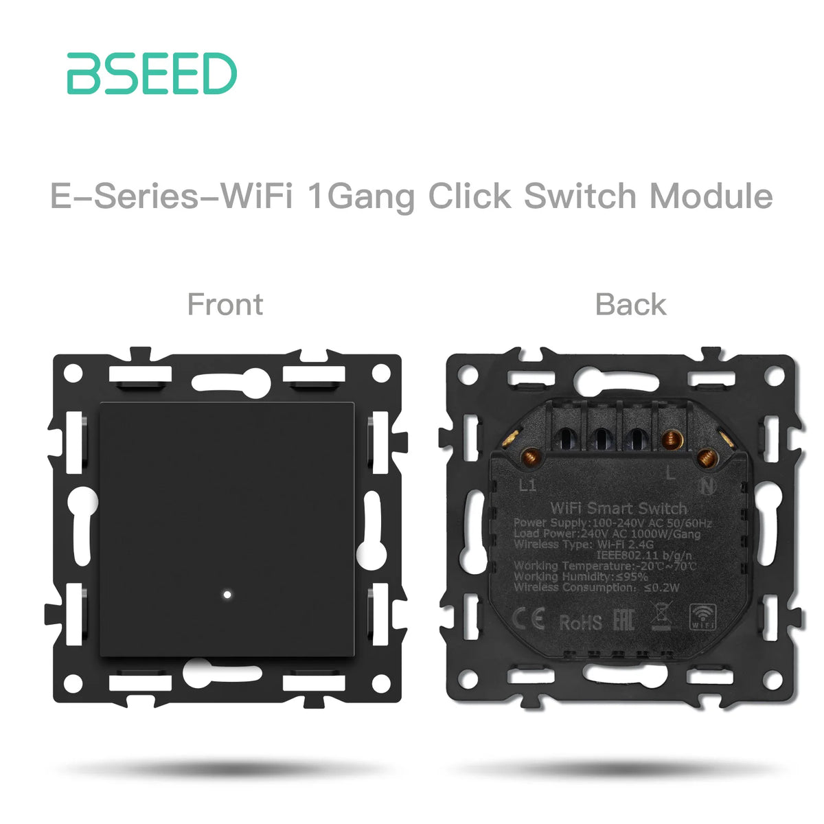 interrupteur électrique intelligent wifi noir moderne affichage led connecteurs usb