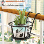 support mural pots fleurs noir blanc marron grille feuilles moderne crochetsextérieur jardin balcon