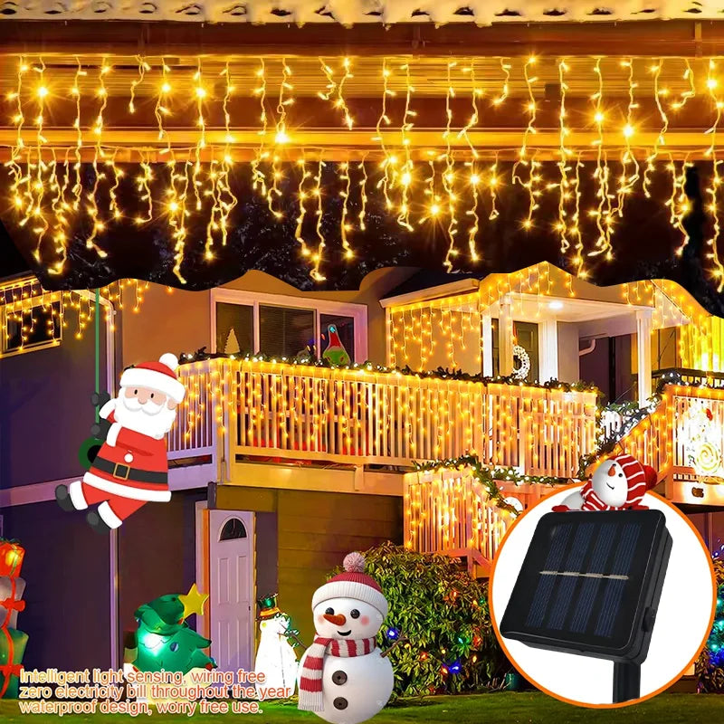 guirlande lumineuse solaire led blanc chaud moderne ip44 55m 96led 9m 162led