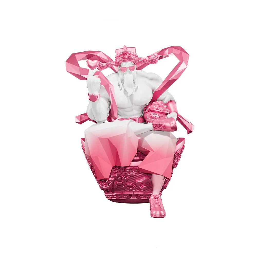 statuette articulée figurine détaillée polygone géométrique rose vert bleu violet blanc noir