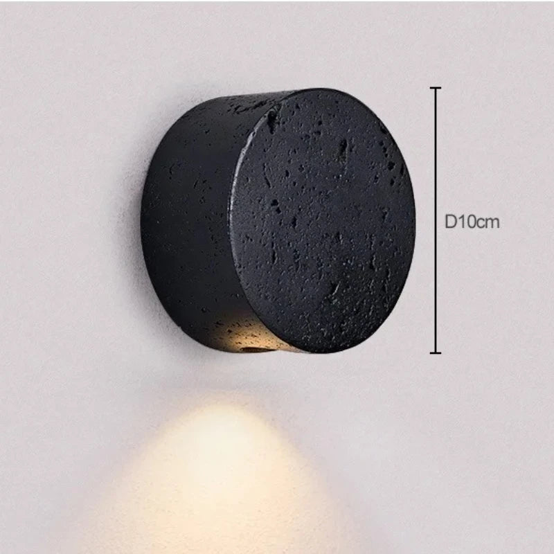 applique murale led pierre travertin jaune wabi sabi moderne éclairage quotidien beige clair minimaliste