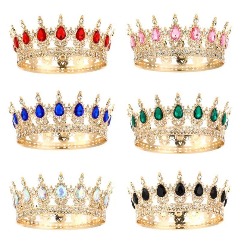 décoration gâteau couronne strass or bleu rouge rose vert élégante adhésive anniversaire fille festive