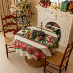 nappe table noël carreaux rouge vert imperméable coton polyester pompons festifextérieur banquets