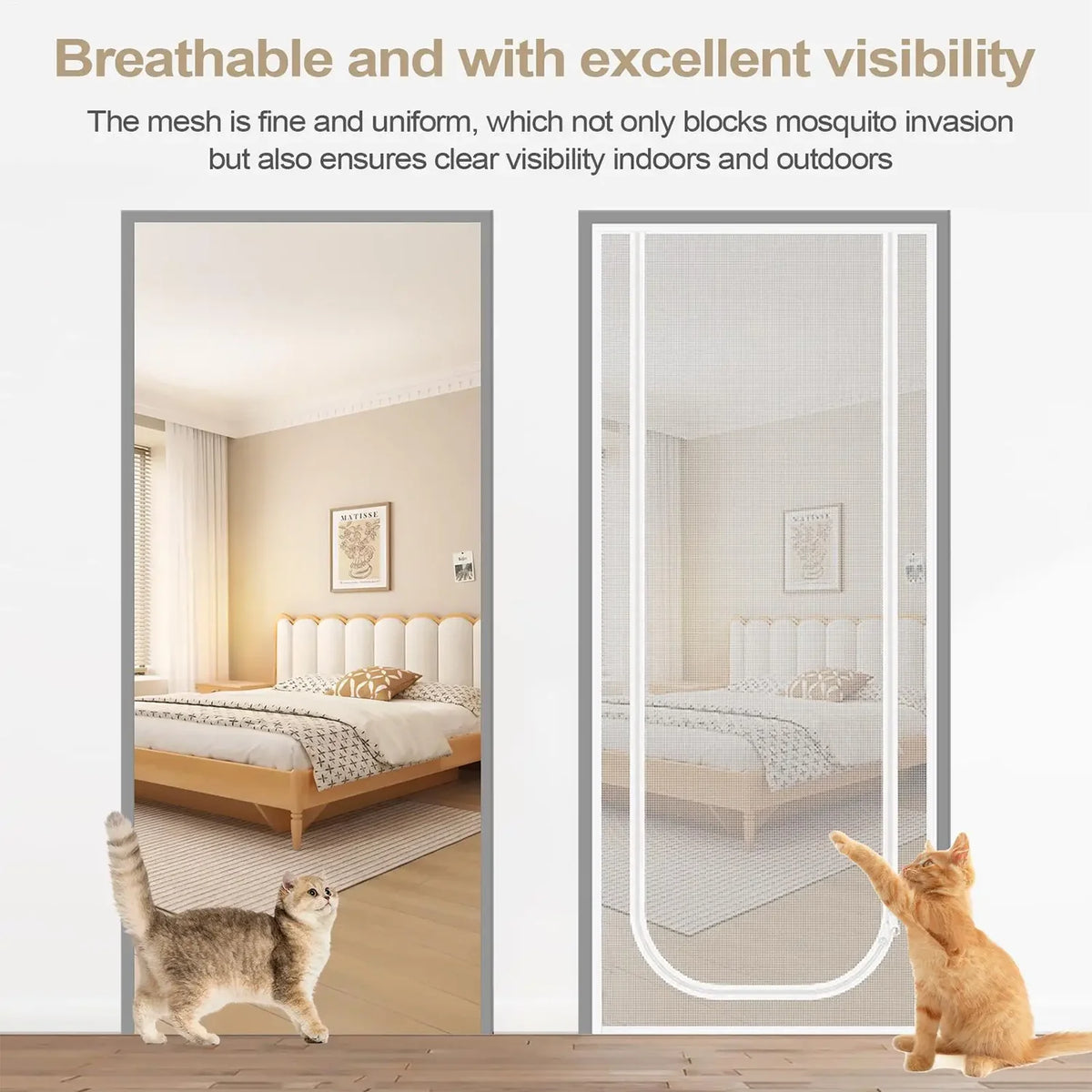 rideau porte blanc maille fine moderne adhésif anti insectes 70*200cm 80*210cm 85*210cm 90*210cm 95*210cm