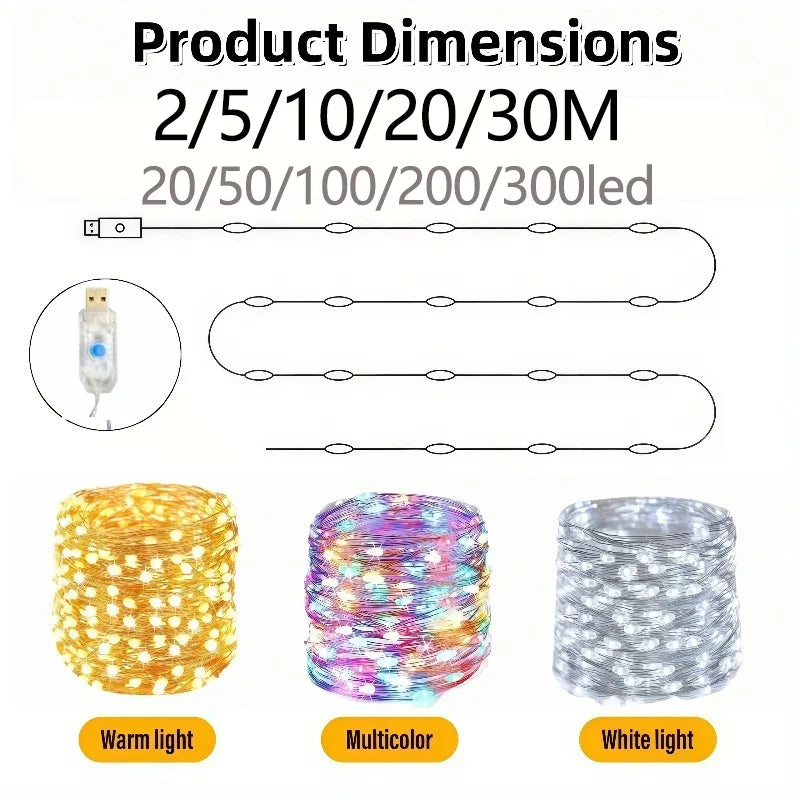 guirlande lumineuse led multicolore 20m 200leds 8modes télécommande étoiles moderne adhésif noël fêtes decoration