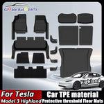 tapis sol voiture tesla model noir rayures horizontales moderne clips protection pieds