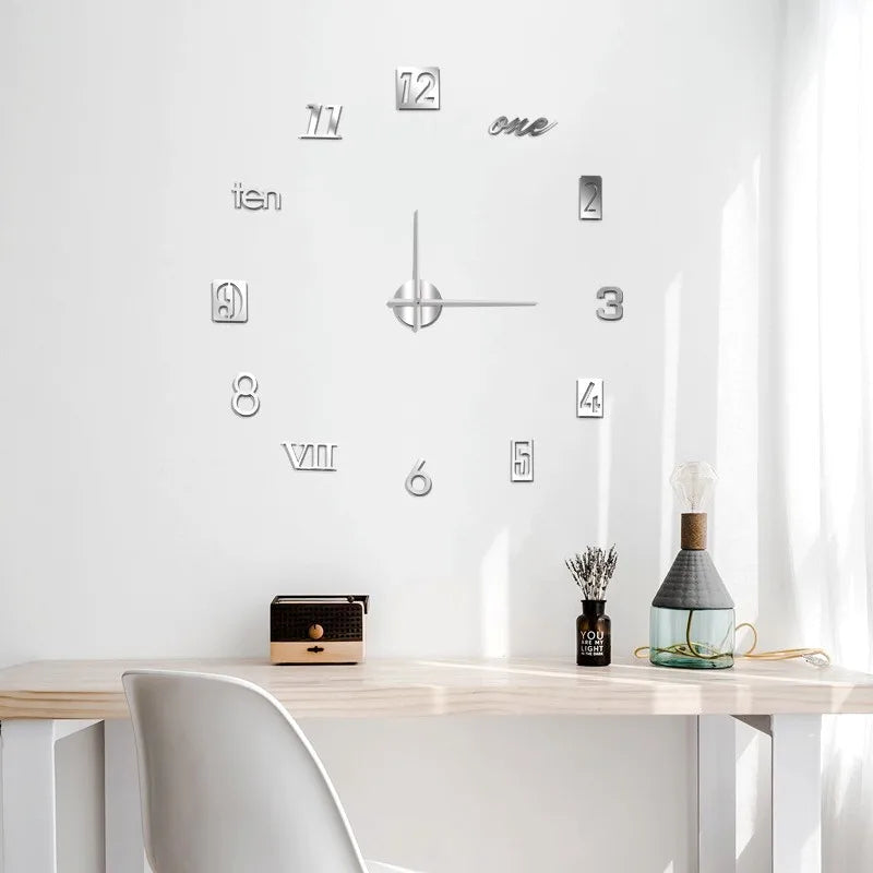 horloge murale moderne minimaliste multiple pièces couleurs vert fluo noir or argent rouge